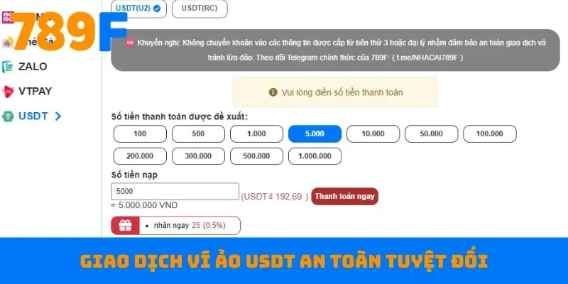 Giao dịch ví ảo USDT an toàn tuyệt đối